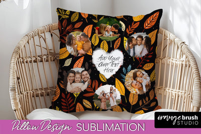 Autumn Photo Frame Pillow Sublimation - Add Your Picture Sublimation OrangeBrushStudio 