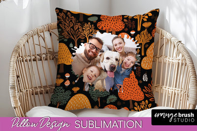 Autumn Photo Frame Pillow Sublimation - Add Your Picture Sublimation OrangeBrushStudio 
