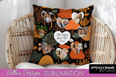 Autumn Photo Frame Pillow Sublimation - Add Your Picture Sublimation OrangeBrushStudio 