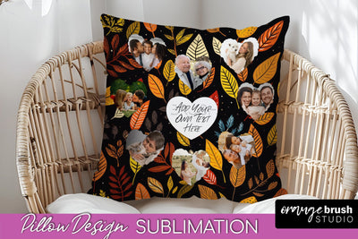 Autumn Photo Frame Pillow Sublimation - Add Your Picture Sublimation OrangeBrushStudio 
