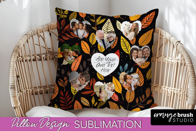Autumn Photo Frame Pillow Sublimation - Add Your Picture Sublimation OrangeBrushStudio 