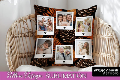 Autumn Photo Frame Pillow Sublimation - Add Your Picture Sublimation OrangeBrushStudio 