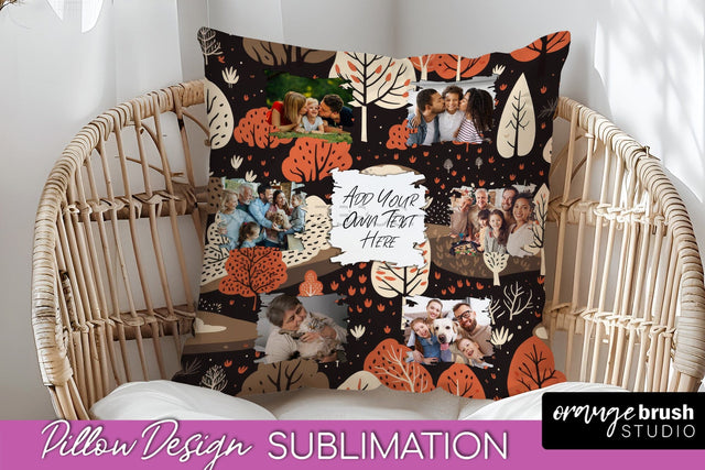 Autumn Photo Frame Pillow Sublimation - Add Your Picture Sublimation OrangeBrushStudio 