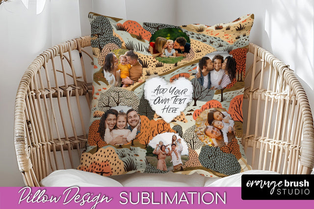 Autumn Photo Frame Pillow Sublimation - Add Your Picture Sublimation OrangeBrushStudio 