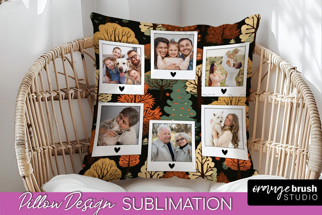Autumn Photo Frame Pillow Sublimation - Add Your Picture Sublimation OrangeBrushStudio 