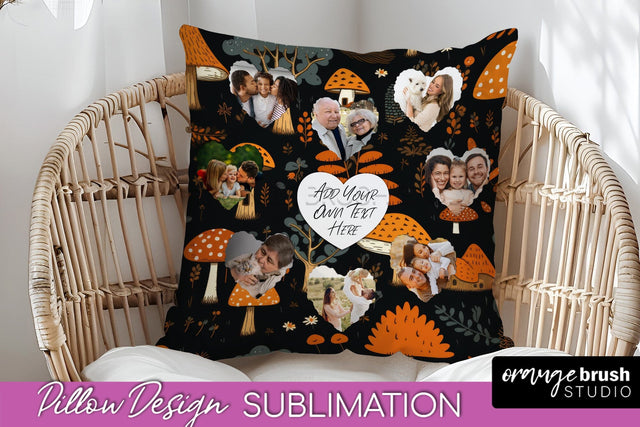 Autumn Photo Frame Pillow Sublimation - Add Your Picture Sublimation OrangeBrushStudio 