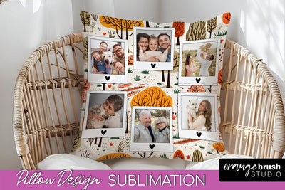 Autumn Photo Frame Pillow Sublimation - Add Your Picture Sublimation OrangeBrushStudio 