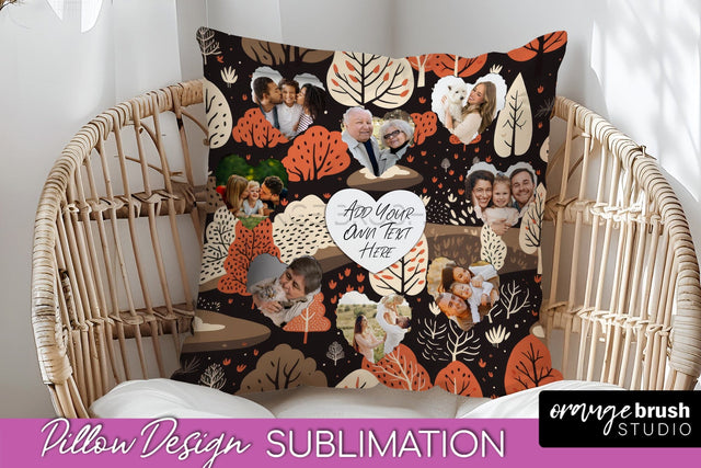 Autumn Photo Frame Pillow Sublimation - Add Your Picture Sublimation OrangeBrushStudio 