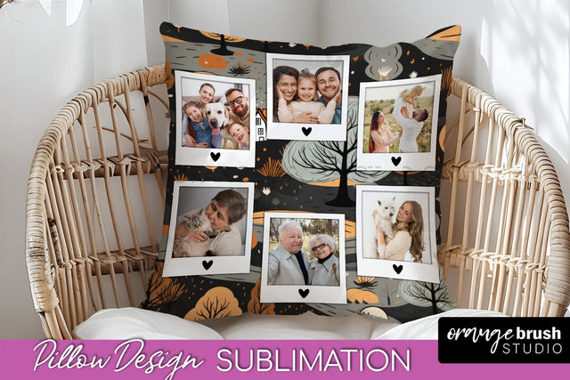 Autumn Photo Frame Pillow Sublimation - Add Your Picture Sublimation OrangeBrushStudio 