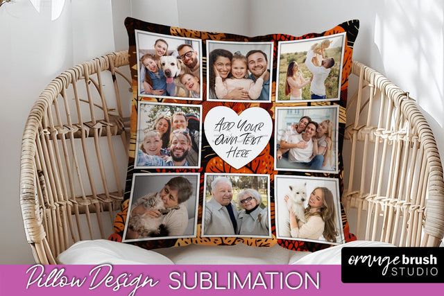 Autumn Photo Frame Pillow Sublimation - Add Your Picture Sublimation OrangeBrushStudio 