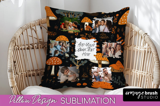 Autumn Photo Frame Pillow Sublimation - Add Your Picture Sublimation OrangeBrushStudio 