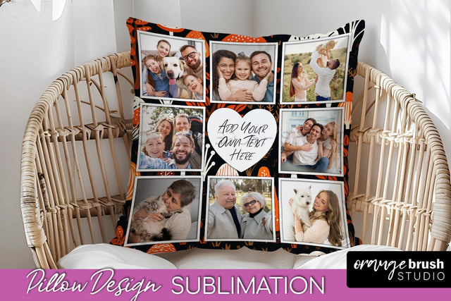 Autumn Photo Frame Pillow Sublimation - Add Your Picture Sublimation OrangeBrushStudio 