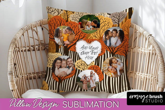 Autumn Photo Frame Pillow Sublimation - Add Your Picture Sublimation OrangeBrushStudio 