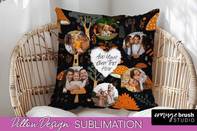 Autumn Photo Frame Pillow Sublimation - Add Your Picture Sublimation OrangeBrushStudio 