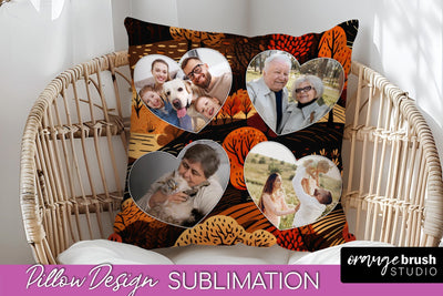 Autumn Photo Frame Pillow Sublimation - Add Your Picture Sublimation OrangeBrushStudio 