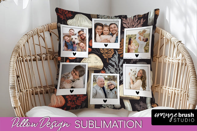 Autumn Photo Frame Pillow Sublimation - Add Your Picture Sublimation OrangeBrushStudio 