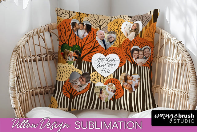 Autumn Photo Frame Pillow Sublimation - Add Your Picture Sublimation OrangeBrushStudio 