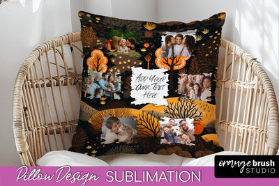 Autumn Photo Frame Pillow Sublimation - Add Your Picture Sublimation OrangeBrushStudio 