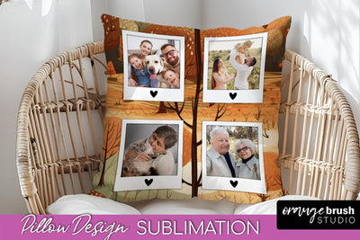 Autumn Photo Frame Pillow Sublimation - Add Your Picture Sublimation OrangeBrushStudio 