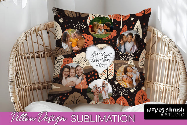 Autumn Photo Frame Pillow Sublimation - Add Your Picture Sublimation OrangeBrushStudio 