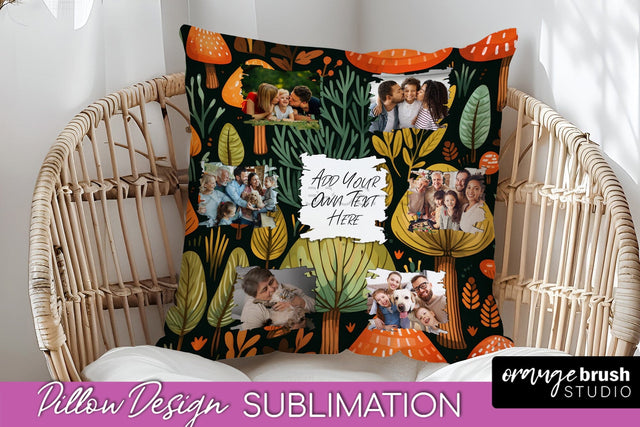Autumn Photo Frame Pillow Sublimation - Add Your Picture Sublimation OrangeBrushStudio 