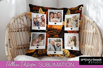 Autumn Photo Frame Pillow Sublimation - Add Your Picture Sublimation OrangeBrushStudio 