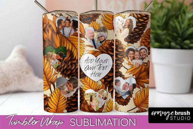 Autumn Photo Frame Tumbler Wrap - Fall Tumbler Sublimation Sublimation OrangeBrushStudio 