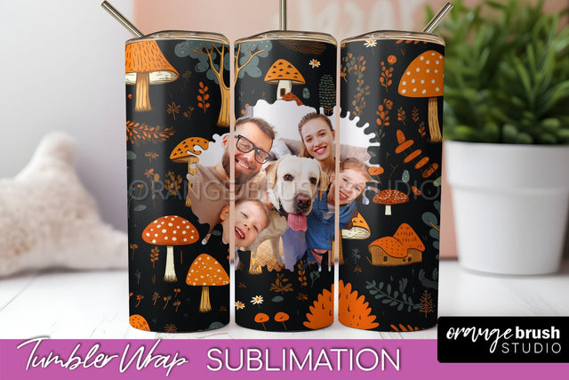 Autumn Photo Frame Tumbler Wrap - Fall Tumbler Sublimation Sublimation OrangeBrushStudio 