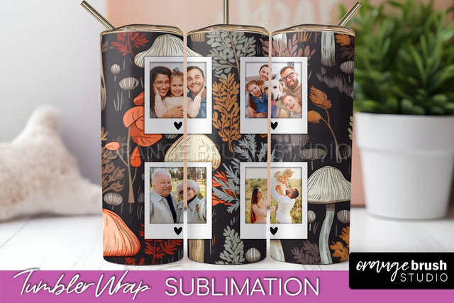 Autumn Photo Frame Tumbler Wrap - Fall Tumbler Sublimation Sublimation OrangeBrushStudio 
