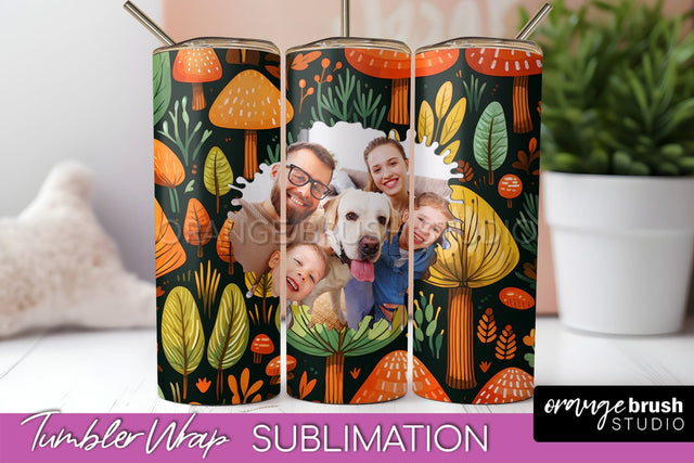 Autumn Photo Frame Tumbler Wrap - Fall Tumbler Sublimation Sublimation OrangeBrushStudio 