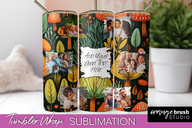Autumn Photo Frame Tumbler Wrap - Fall Tumbler Sublimation Sublimation OrangeBrushStudio 
