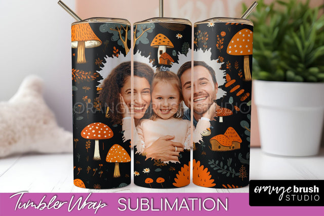 Autumn Photo Frame Tumbler Wrap - Fall Tumbler Sublimation Sublimation OrangeBrushStudio 