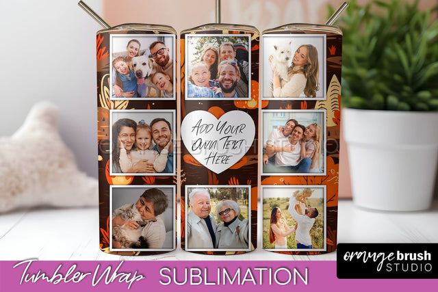 Autumn Photo Frame Tumbler Wrap - Fall Tumbler Sublimation Sublimation OrangeBrushStudio 