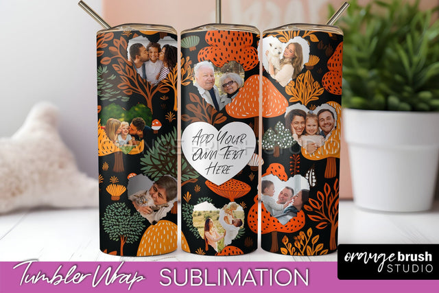 Autumn Photo Frame Tumbler Wrap - Fall Tumbler Sublimation Sublimation OrangeBrushStudio 