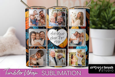 Autumn Photo Frame Tumbler Wrap - Fall Tumbler Sublimation Sublimation OrangeBrushStudio 