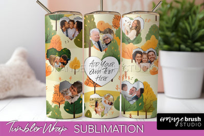 Autumn Photo Frame Tumbler Wrap - Fall Tumbler Sublimation Sublimation OrangeBrushStudio 