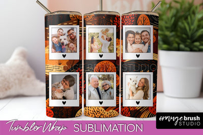 Autumn Photo Frame Tumbler Wrap - Fall Tumbler Sublimation Sublimation OrangeBrushStudio 