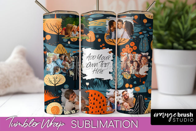Autumn Photo Frame Tumbler Wrap - Fall Tumbler Sublimation Sublimation OrangeBrushStudio 