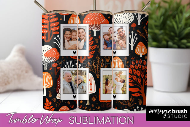 Autumn Photo Frame Tumbler Wrap - Fall Tumbler Sublimation Sublimation OrangeBrushStudio 