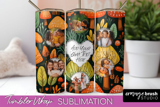 Autumn Photo Frame Tumbler Wrap - Fall Tumbler Sublimation Sublimation OrangeBrushStudio 