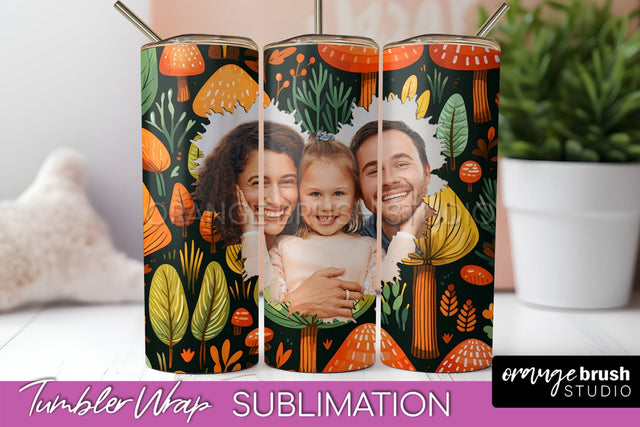 Autumn Photo Frame Tumbler Wrap - Fall Tumbler Sublimation Sublimation OrangeBrushStudio 