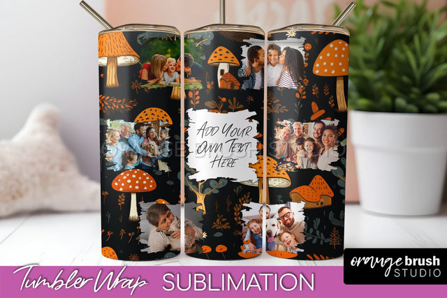 Autumn Photo Frame Tumbler Wrap - Fall Tumbler Sublimation Sublimation OrangeBrushStudio 