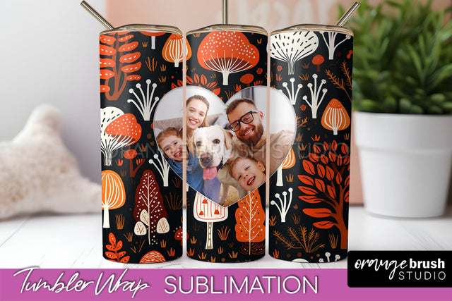 Autumn Photo Frame Tumbler Wrap - Fall Tumbler Sublimation Sublimation OrangeBrushStudio 