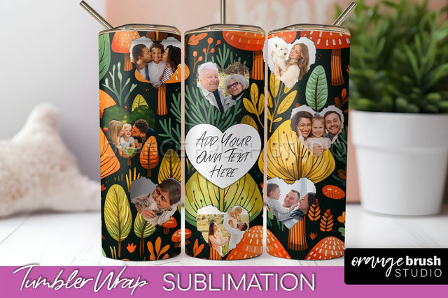 Autumn Photo Frame Tumbler Wrap - Fall Tumbler Sublimation Sublimation OrangeBrushStudio 
