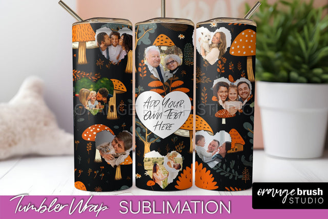 Autumn Photo Frame Tumbler Wrap - Fall Tumbler Sublimation Sublimation OrangeBrushStudio 