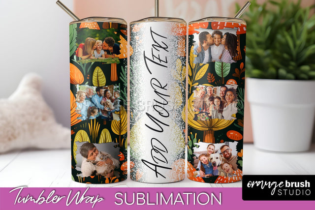 Autumn Photo Frame Tumbler Wrap - Fall Tumbler Sublimation Sublimation OrangeBrushStudio 
