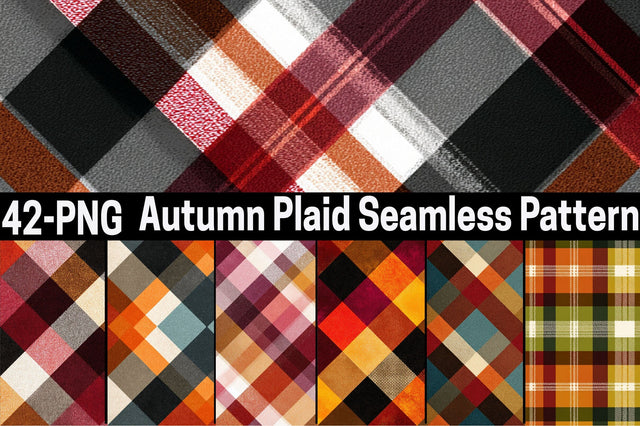 Autumn Plaid Seamless Pattern Digital Pattern SVGArt 