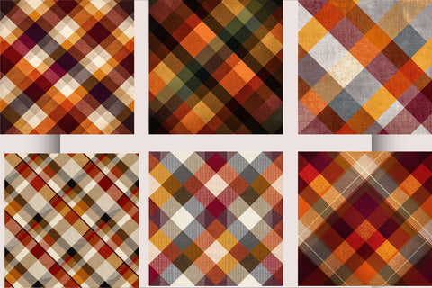 Autumn Plaid Seamless Pattern Digital Pattern SVGArt 