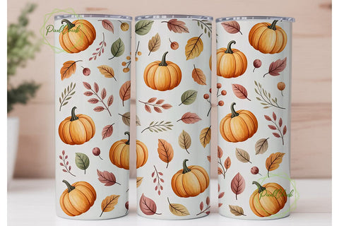 Autumn Pumpkin 20oz Tumbler Wrap Sublimation PixelChick 