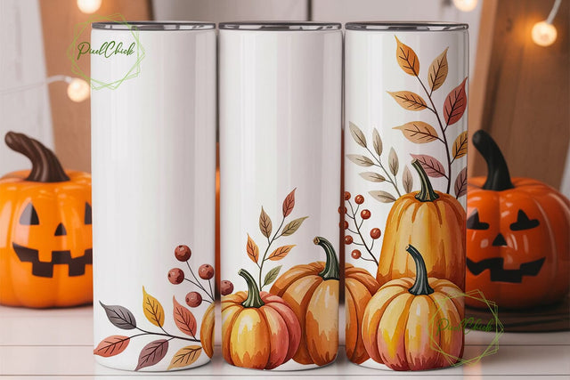Autumn Pumpkin 20oz Tumbler Wrap Sublimation PixelChick 